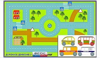 Игровой коврик "Дорожное движение - 2" с набором транспортных средств - fgospostavki.ru - Шумерля