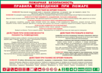 Таблица "Пожарная безопасность. Правила поведения при пожаре" (100х140 сантиметров, винил) - fgospostavki.ru - Шумерля