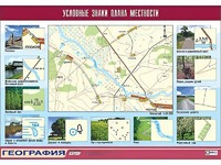 Таблица демонстрационная "Условные знаки плана местности" (винил 100*140) - fgospostavki.ru - Шумерля