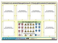 Стенд информационный "Правила техники безопасности в кабинете физики" (80х110, 6 карманов) - fgospostavki.ru - Шумерля
