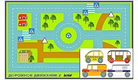 Игровой коврик "Дорожное движение - 2" с набором транспортных средств - fgospostavki.ru - Шумерля