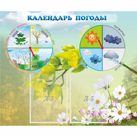 Стенд "Календарь погоды" с 2 карманами - fgospostavki.ru - Шумерля