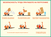 Таблица "Безопасность труда при работе на погрузчике" (100х140 сантиметров, винил) - fgospostavki.ru - Шумерля
