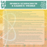 Стенд "Правила безопасности в кабинете физики" - fgospostavki.ru - Шумерля