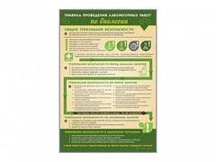 Стенд "Правила выполнения лабораторных работ по биологии" Вариант 1 - fgospostavki.ru - Шумерля