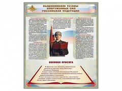 Стенд "Уставы. Закон военной службы. Военная присяга" - fgospostavki.ru - Шумерля