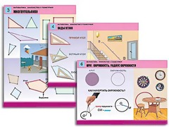 Комплект таблиц "Математика. Знакомство с геометрией" (6 таблиц, формат А1, ламинированные) - fgospostavki.ru - Шумерля