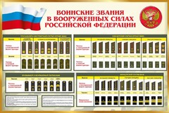 Стенд "Воинские звания в вооруженных силах РФ" - fgospostavki.ru - Шумерля