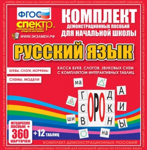 Динамические раздаточные пособия. Русский язык (комплект демонстрационных материалов). Касса букв, слогов, звуковых схем с набором интерактивных таблиц. - fgospostavki.ru - Шумерля