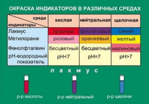 Таблица. Окраска индикаторов в различных средах. - fgospostavki.ru - Шумерля