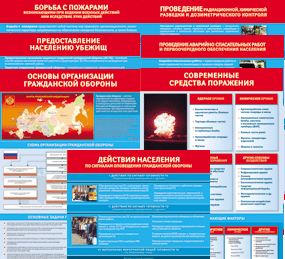 Комплект таблиц "Основы гражданской обороны (МЧС РФ)" 13 штук. - fgospostavki.ru - Шумерля