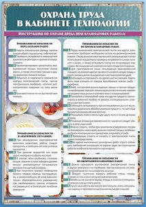 Стенд "Охрана труда в кабинете технологии" - fgospostavki.ru - Шумерля
