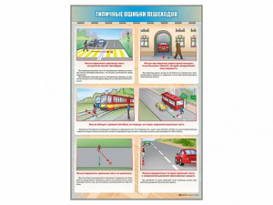 Стенд "Типичные ошибки пешеходов" - fgospostavki.ru - Шумерля