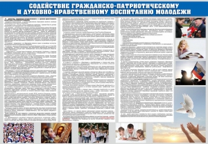 Стенд "Содействие гражданско-патриотическому и духовно-нравственному воспитанию молодежи" - fgospostavki.ru - Шумерля