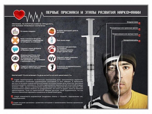 Стенд "Признаки и этапы развития наркомании" - fgospostavki.ru - Шумерля
