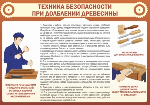 Стенд "Техника безопасности при долблении древесины" - fgospostavki.ru - Шумерля