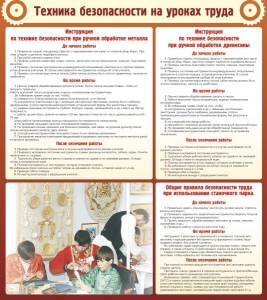 Стенд "Техника безопасности на уроках труда" - fgospostavki.ru - Шумерля