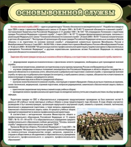 Стенд "Основы военной службы" - fgospostavki.ru - Шумерля