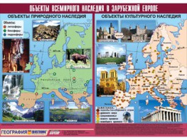 Таблица демонстрационная "Объекты всемирного наследия в Зарубежной Европе" (винил 100*140) - fgospostavki.ru - Шумерля