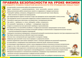 Таблица "Правила безопасности на уроке физики" (100х140 сантиметров, винил) - fgospostavki.ru - Шумерля