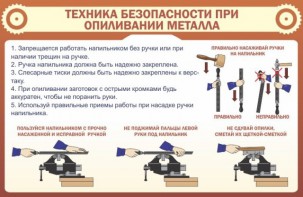 Стенд "Техника безопасности при опиливании металла" - fgospostavki.ru - Шумерля