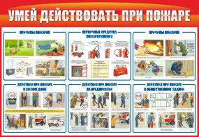 Стенд "Умей действовать при пожаре" - fgospostavki.ru - Шумерля